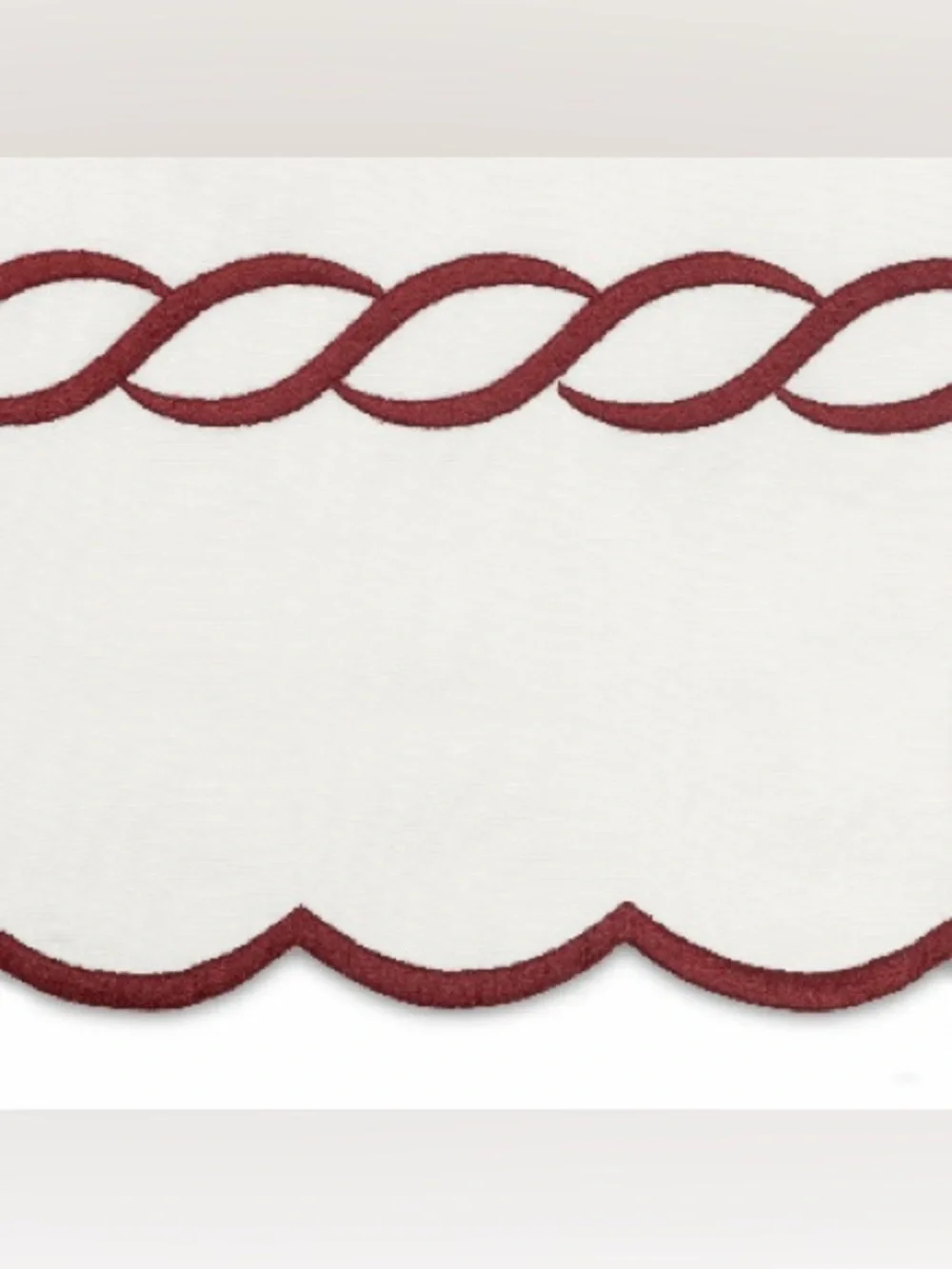 MATOUK CLASSIC CHAIN SCALLOP FLAT SHEET FULL / QUEEN - RED Egyptian Cotton
